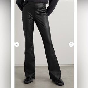 SPANX Black Faux Stretch-Leather Flared Legging Slimming Slim Pants S Petite SP